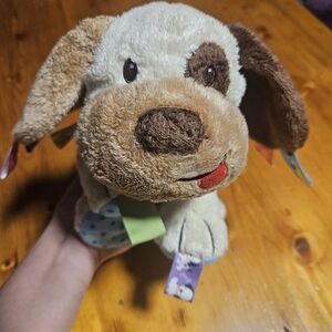 Taggies Cream and Brown Stuffed Dog Toy